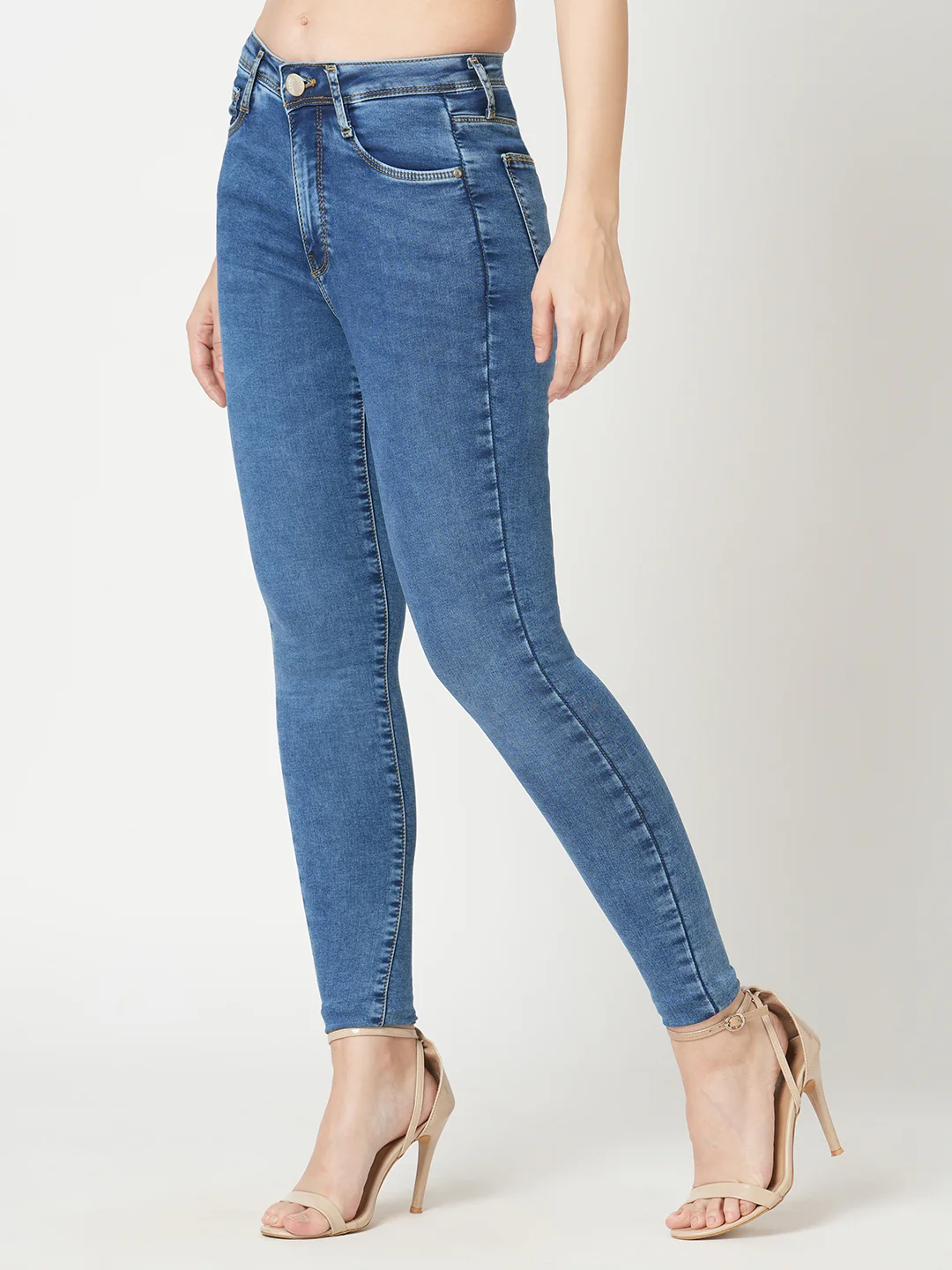 Women Light Blue High-Rise Skinny Jeans - Image 6