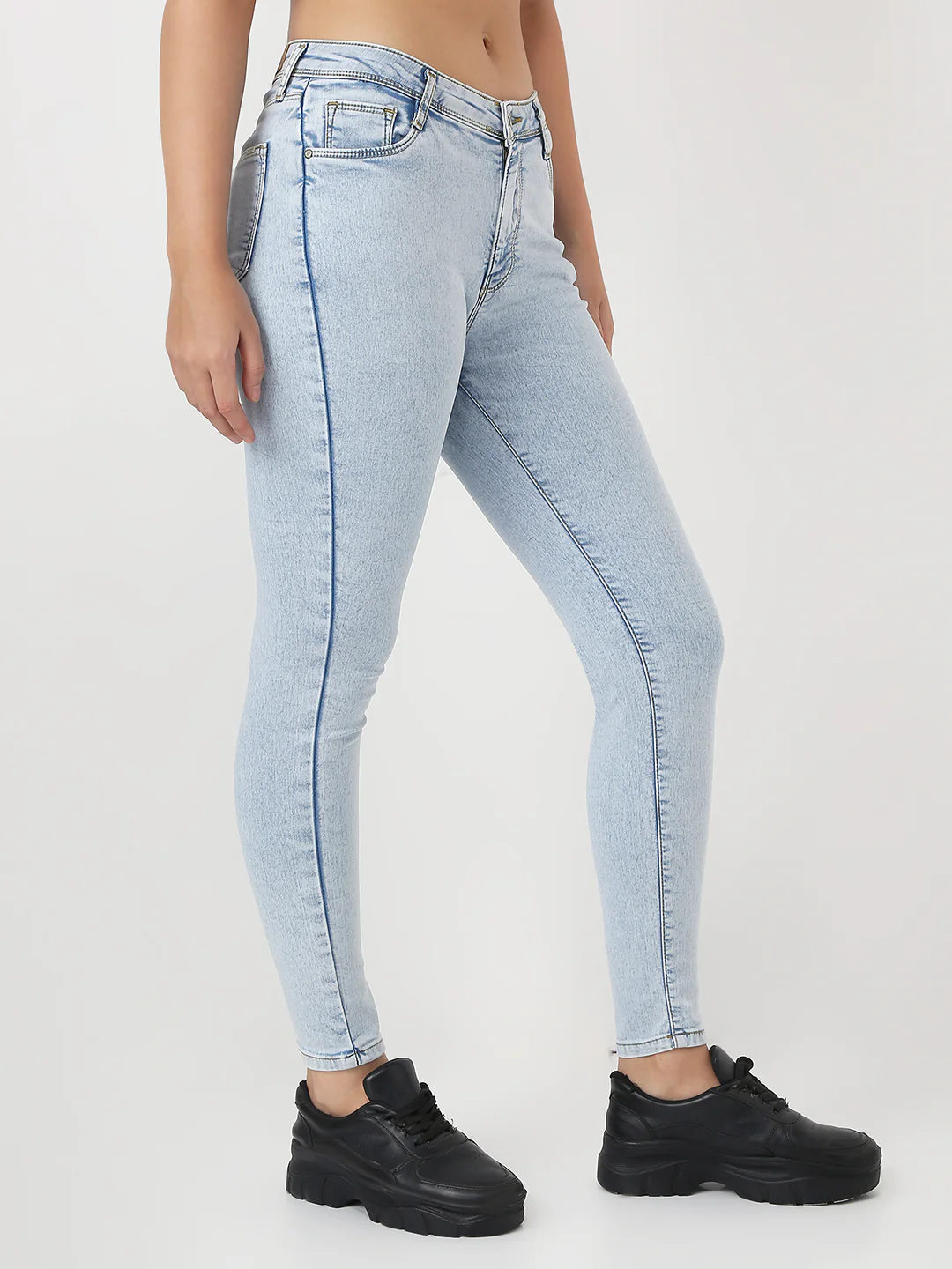 Women Light Blue High-Rise Skinny Jeans - Image 6