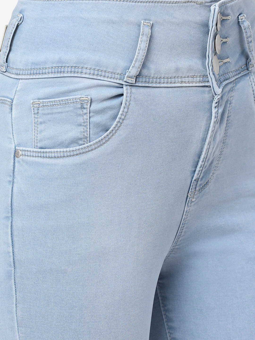 Women Light Blue High-Rise Skinny Jeans - Image 5