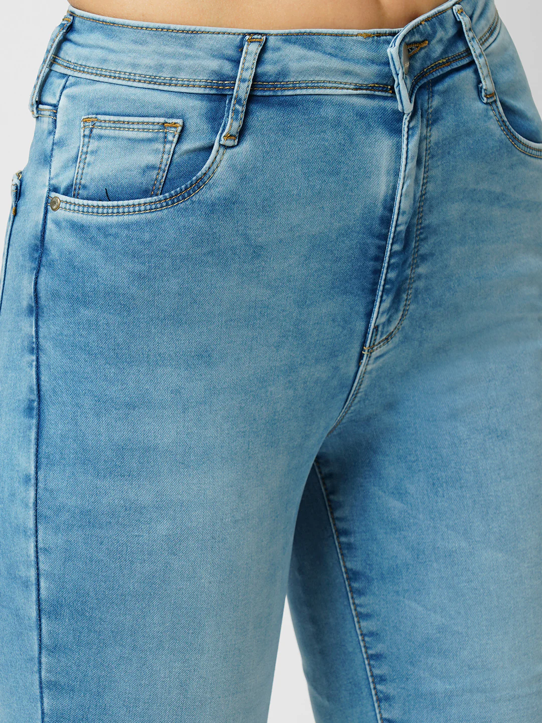 Women Light Blue High-Rise Skinny Jeans - Image 5