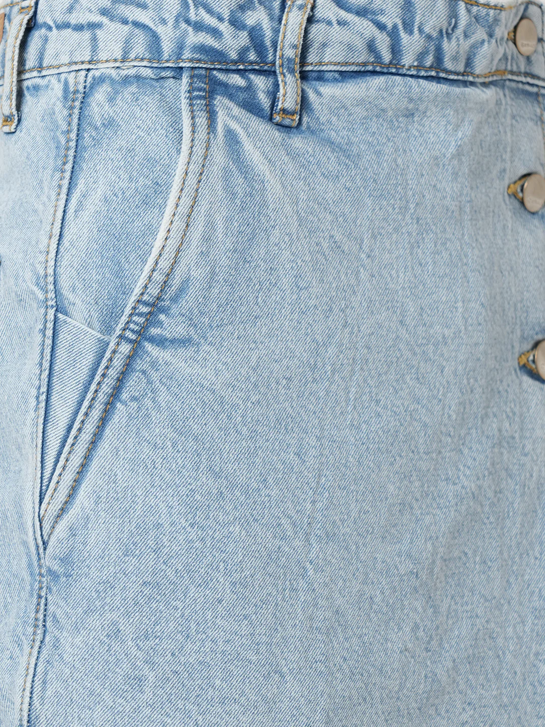 Women Light Blue High-Rise Skorts - Image 5
