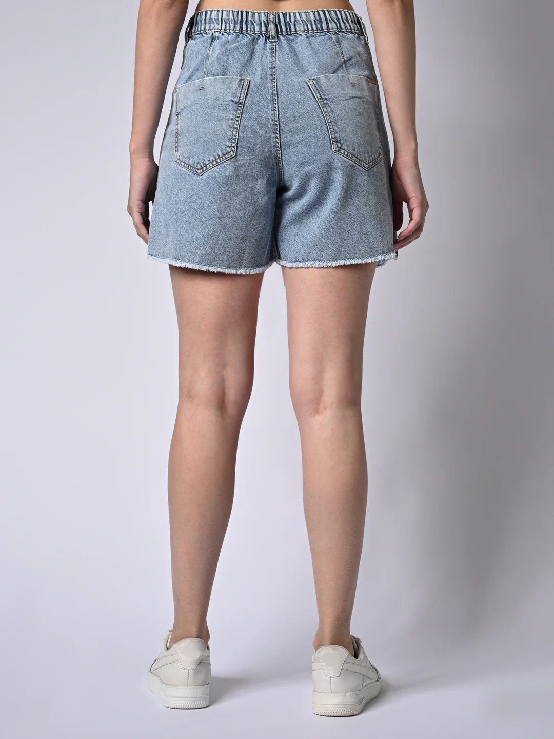Women Light Blue High-Rise Skorts - Image 3