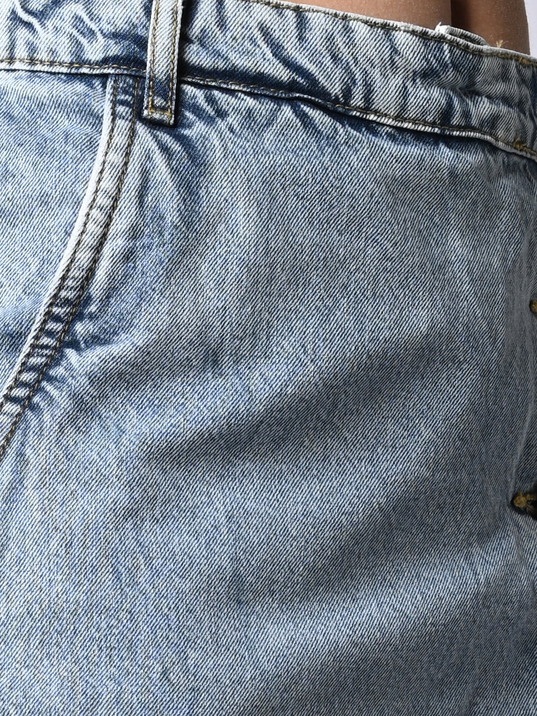 Women Light Blue High-Rise Skorts - Image 5