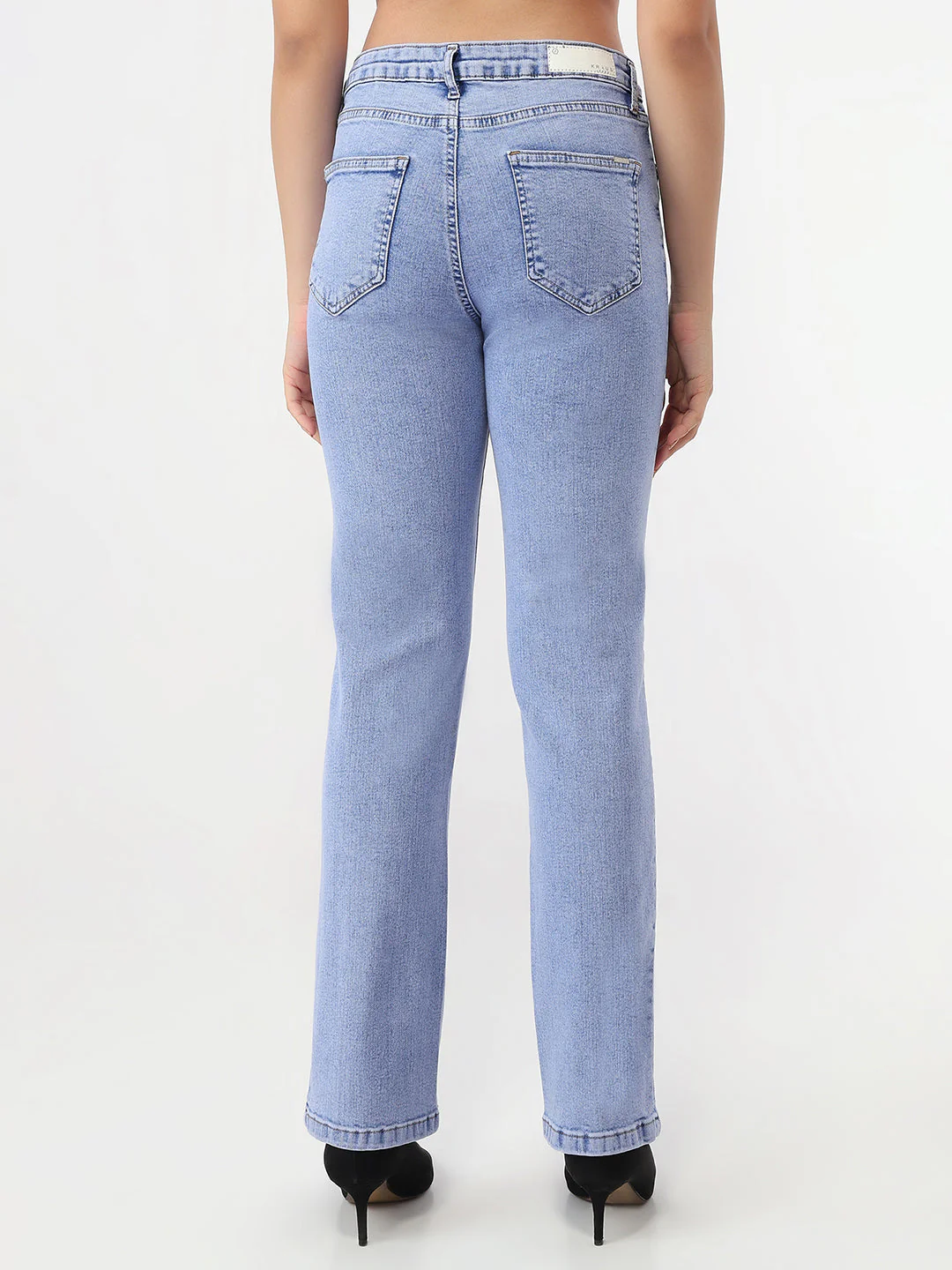 Women Light Blue High-Rise Slim Straight - Image 3