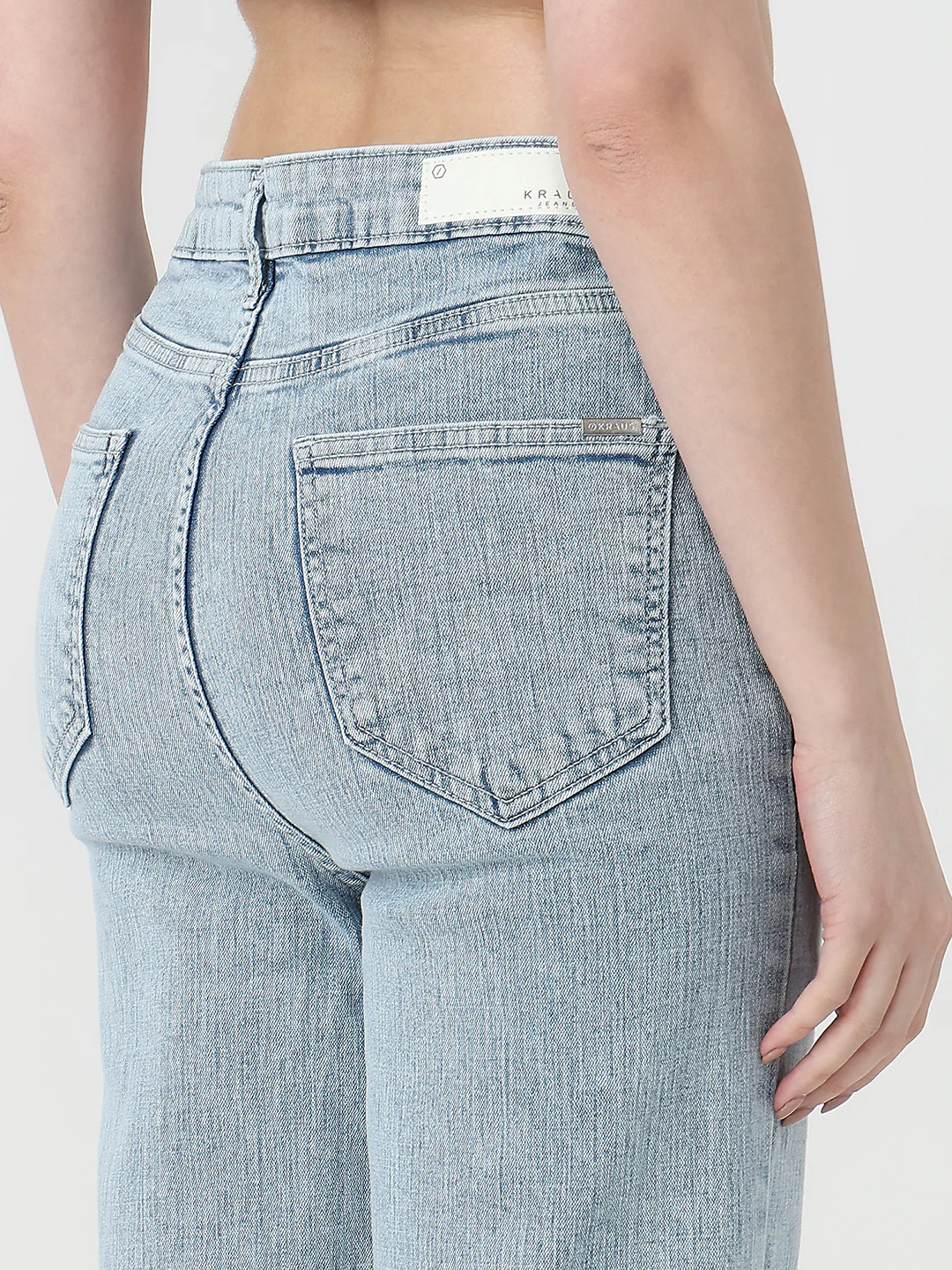 Women Light Blue High-Rise Straight Jeans - Image 7