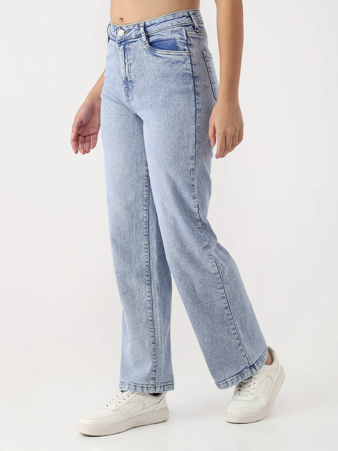 Women Light Blue High-Rise Straight Jeans - Image 7