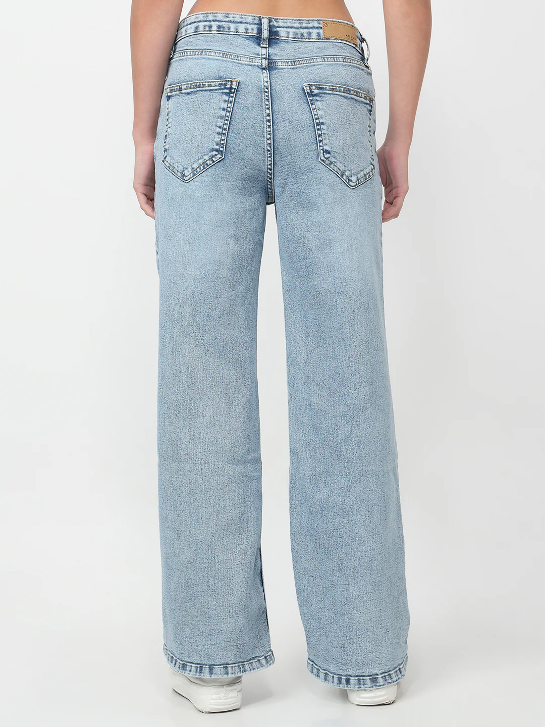 Women Light Blue High-Rise Super Wide Leg Jeans - Image 3