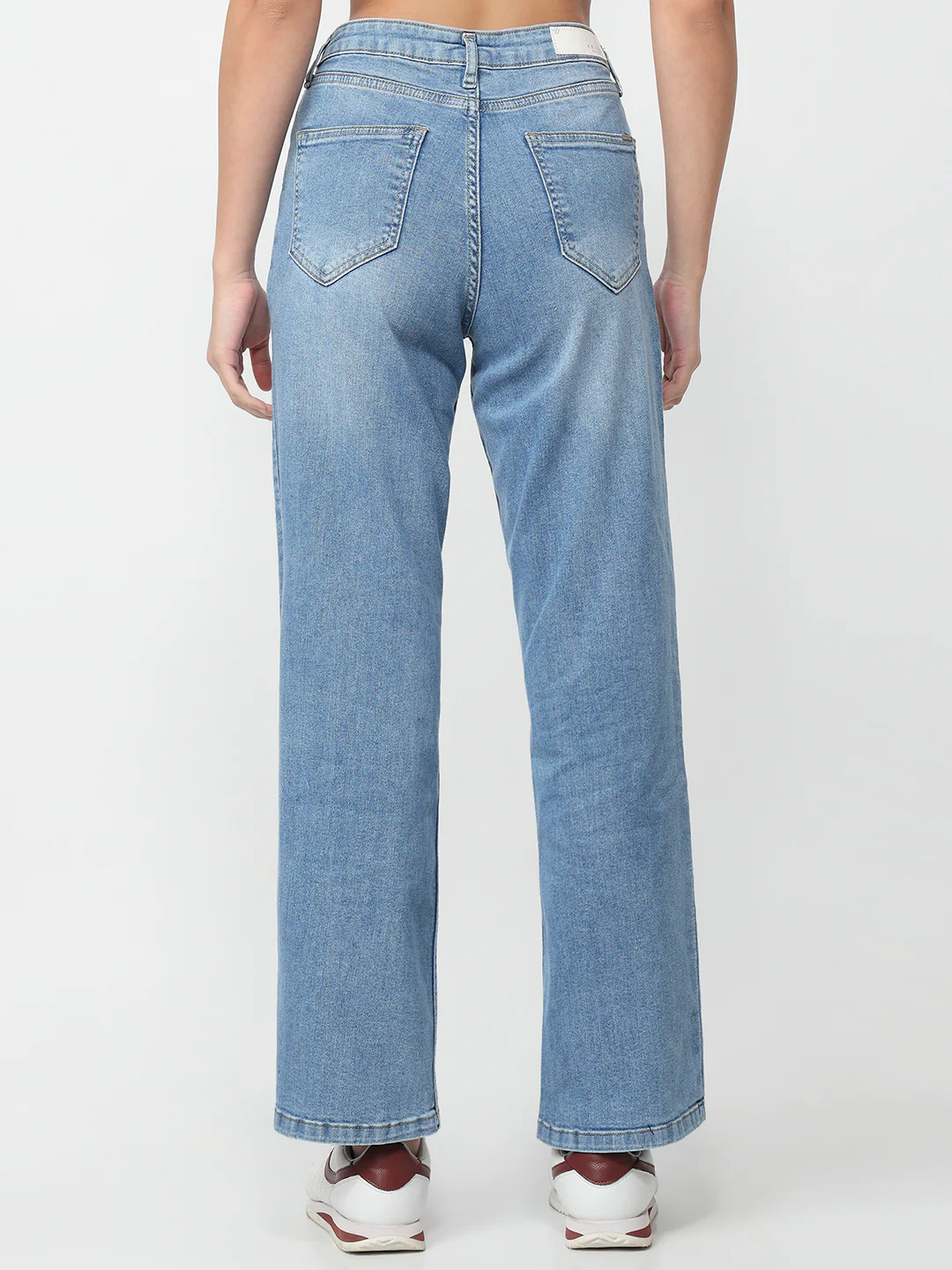 Women Light Blue High-Rise Wide Leg Jeans - Image 3