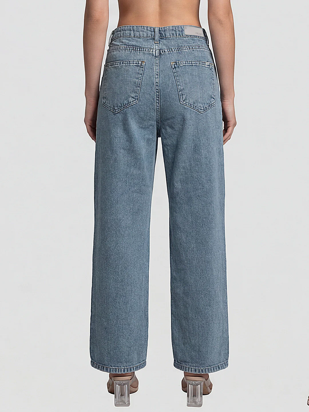 Women Light Blue High-Rise Wide Leg Jeans - Image 3