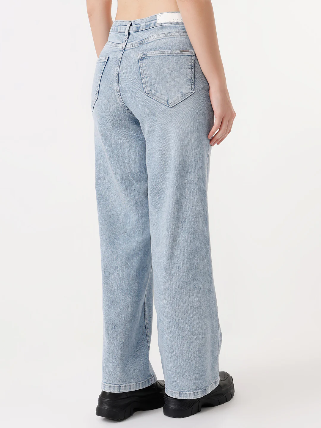Women Light Blue High-Rise Wide Leg Jeans - Image 3