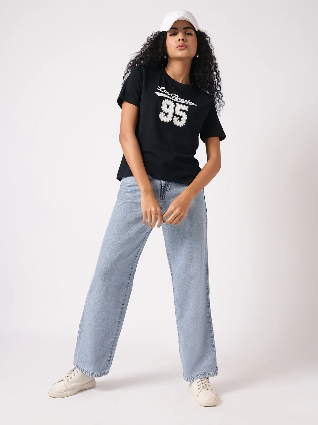 Women Light Blue High-Rise Wide Leg Jeans - Image 3