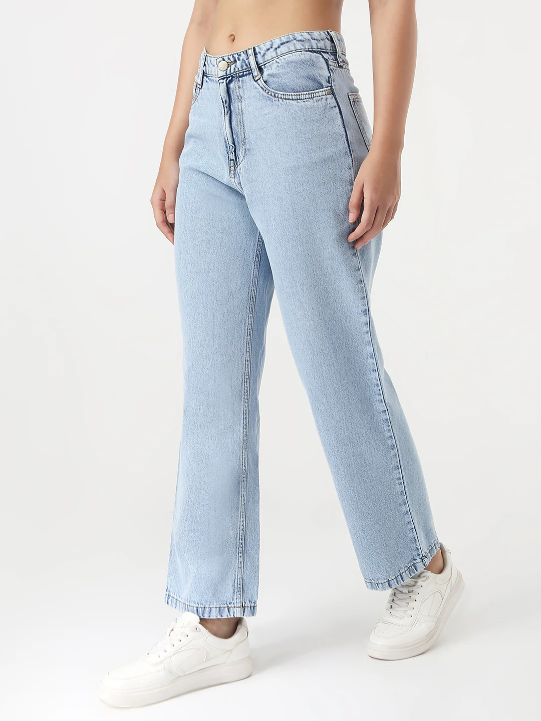 Women Light Blue Loose Straight Jeans - Image 6