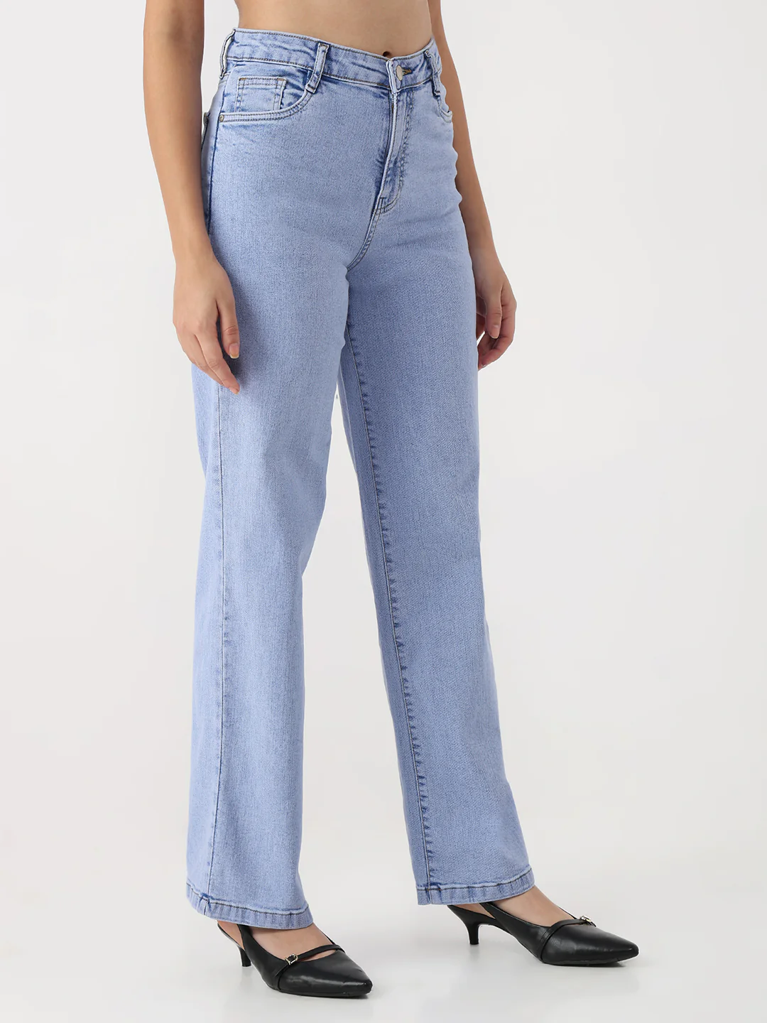 Women Light Blue Loose Straight Jeans - Image 5
