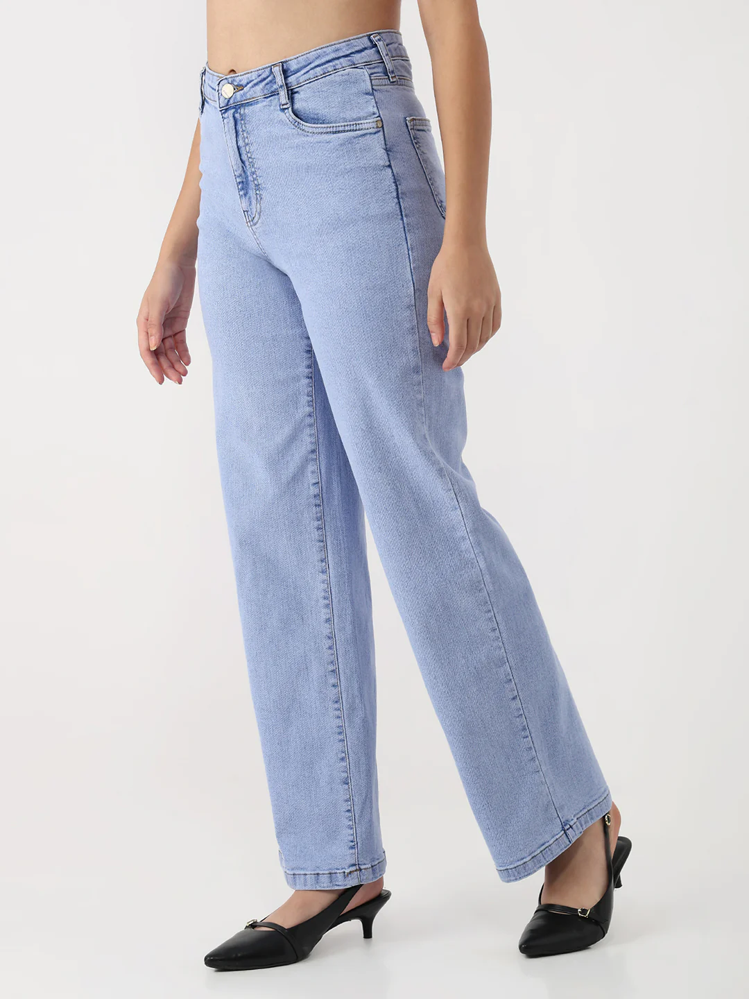 Women Light Blue Loose Straight Jeans - Image 7
