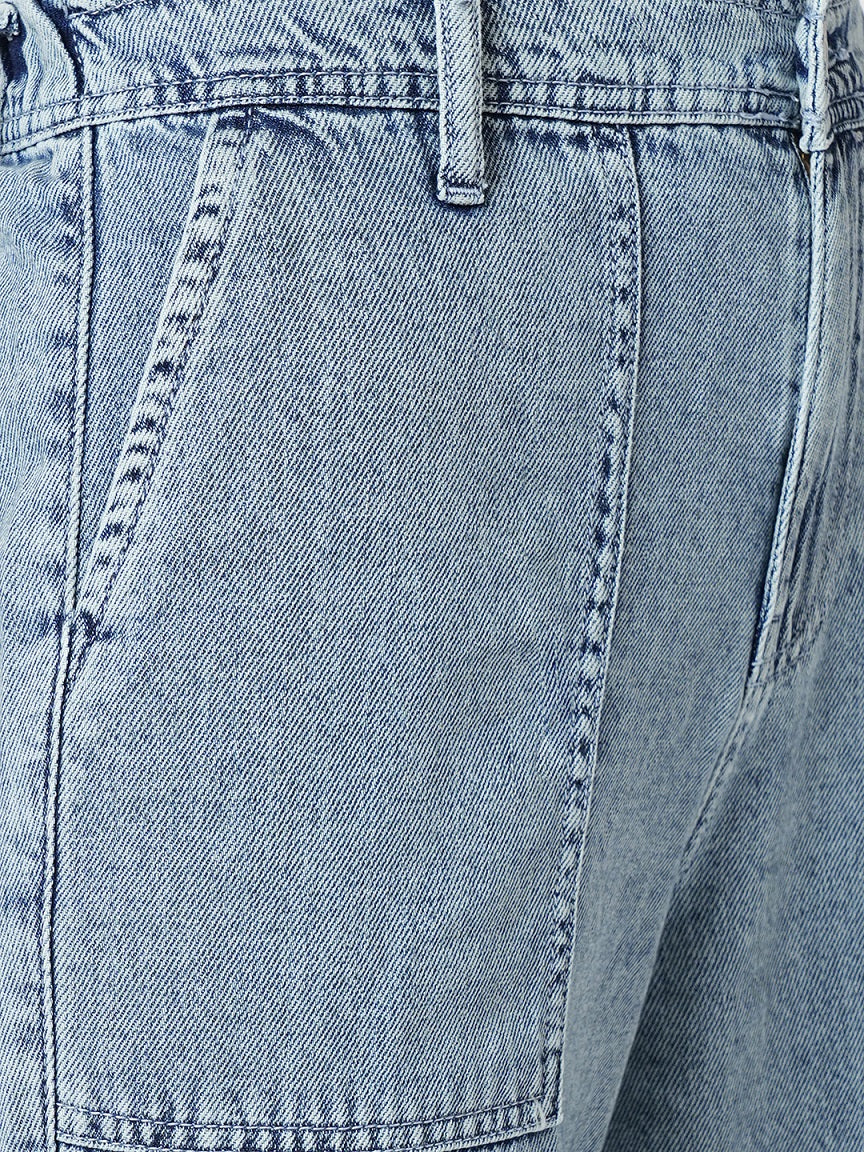 Women Light Blue Mid-Rise Cargo - Image 6