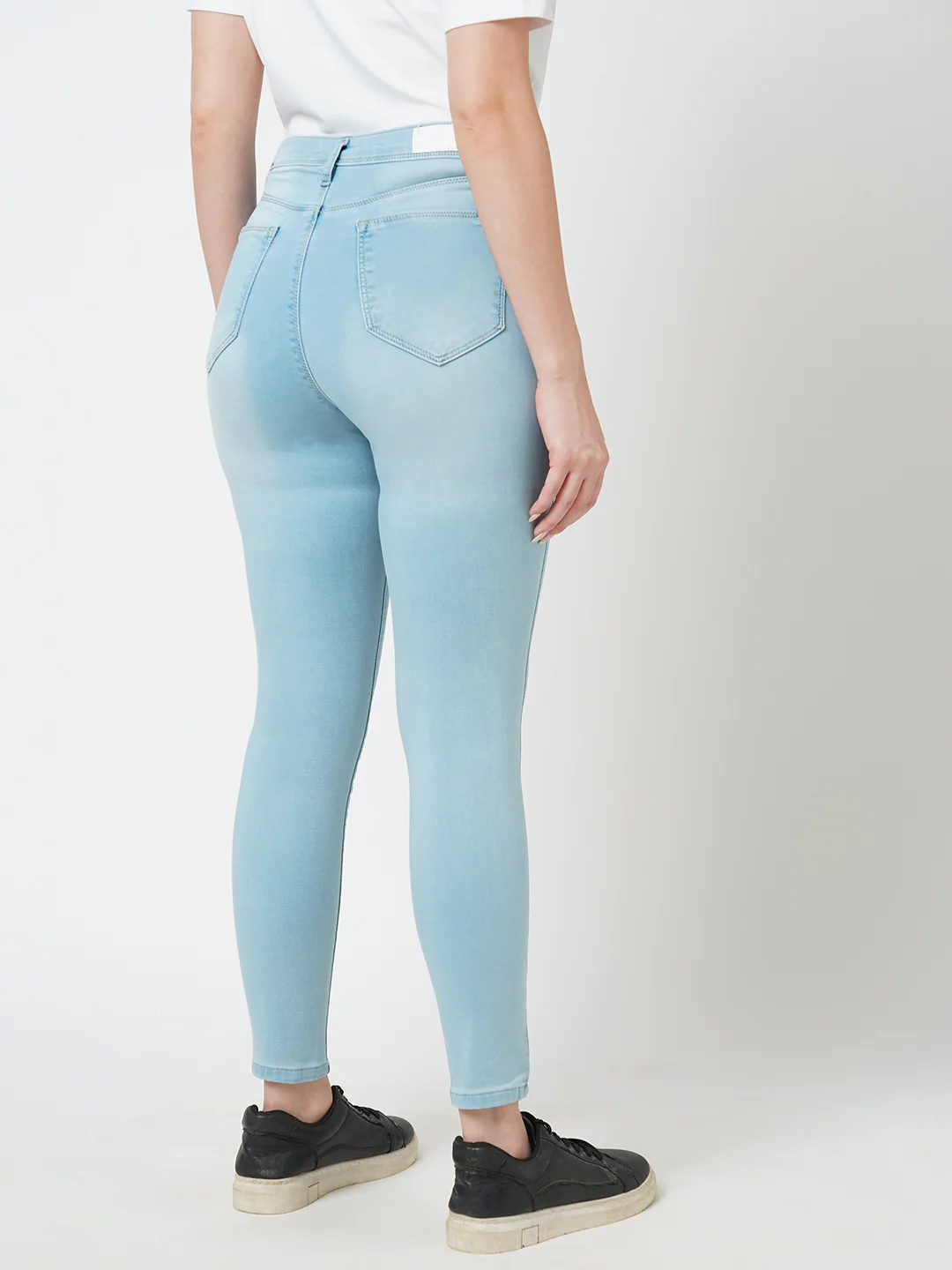 Women Light Blue Mid-Rise Skinny Jeans - Image 3