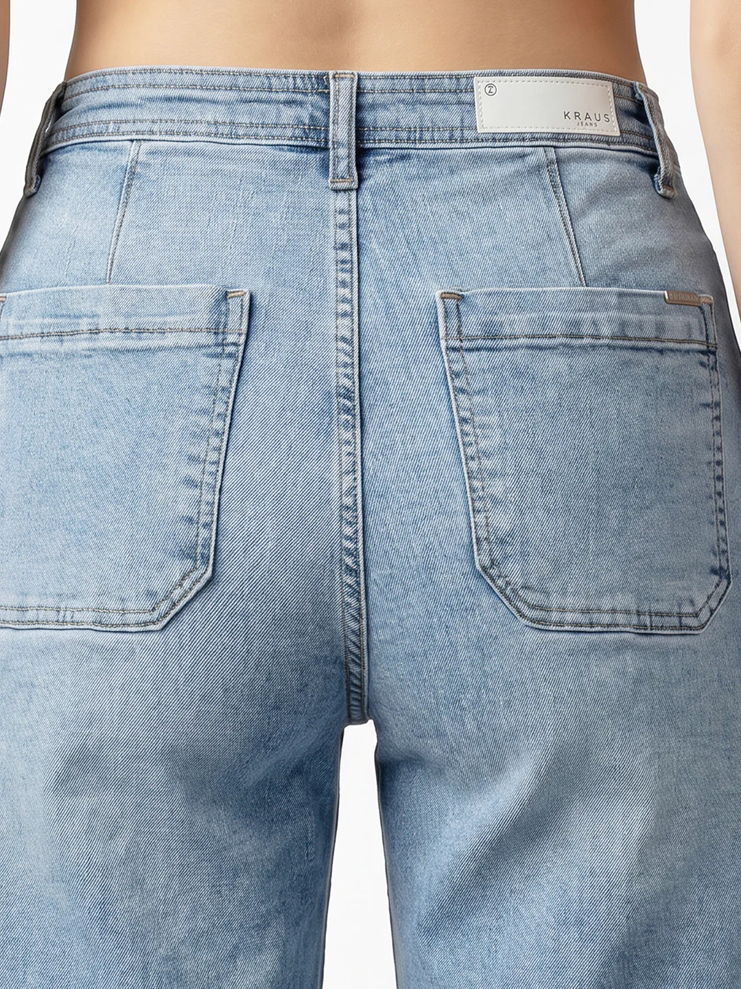 Women Light Blue Ribcage Wide Leg Jeans - Image 6