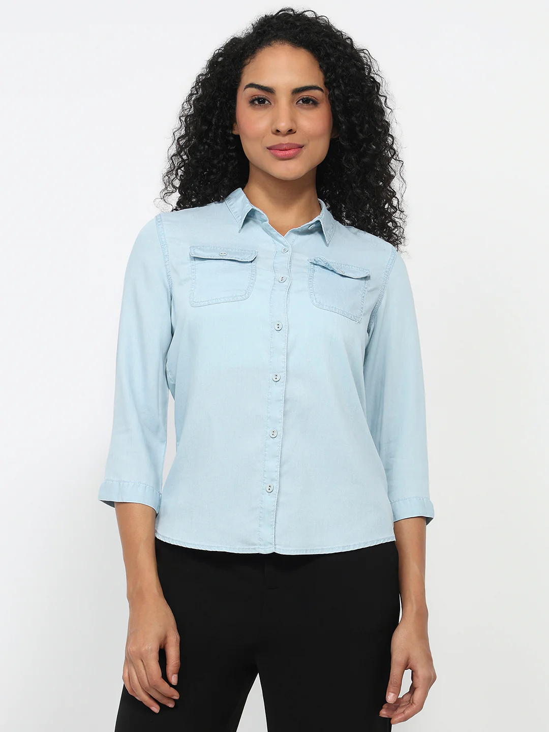 Women Light Blue Shirt - Image 2