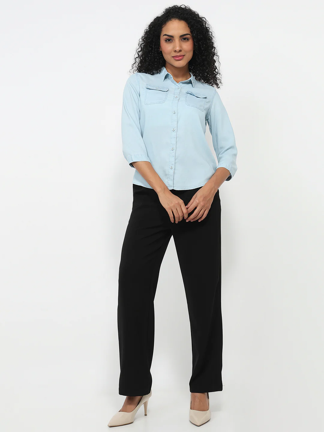 Women Light Blue Shirt - Image 4