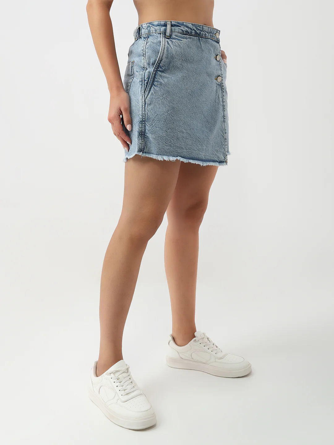 Women Light Blue Skort - Image 4