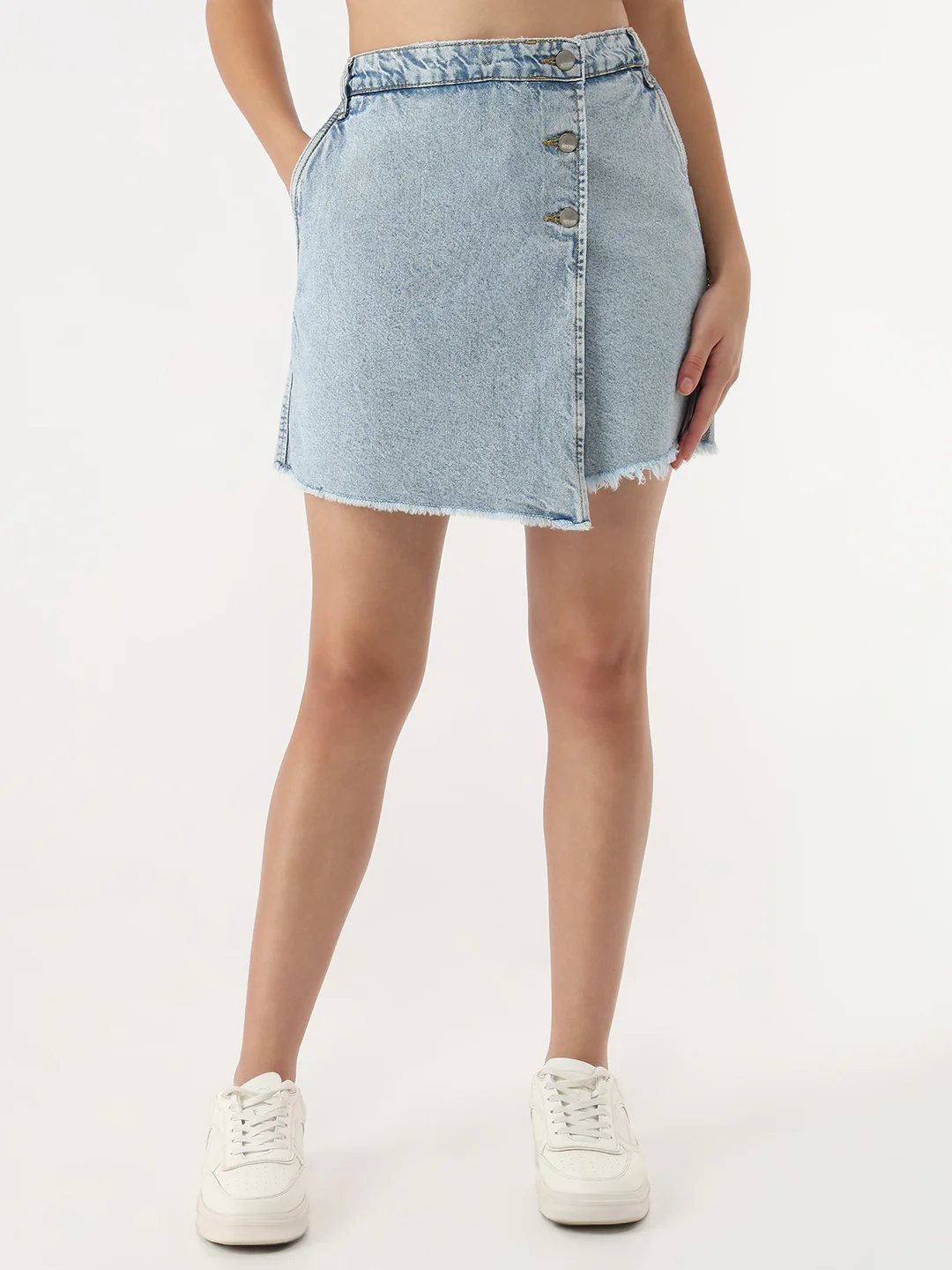 Women Light Blue Skort - Image 2