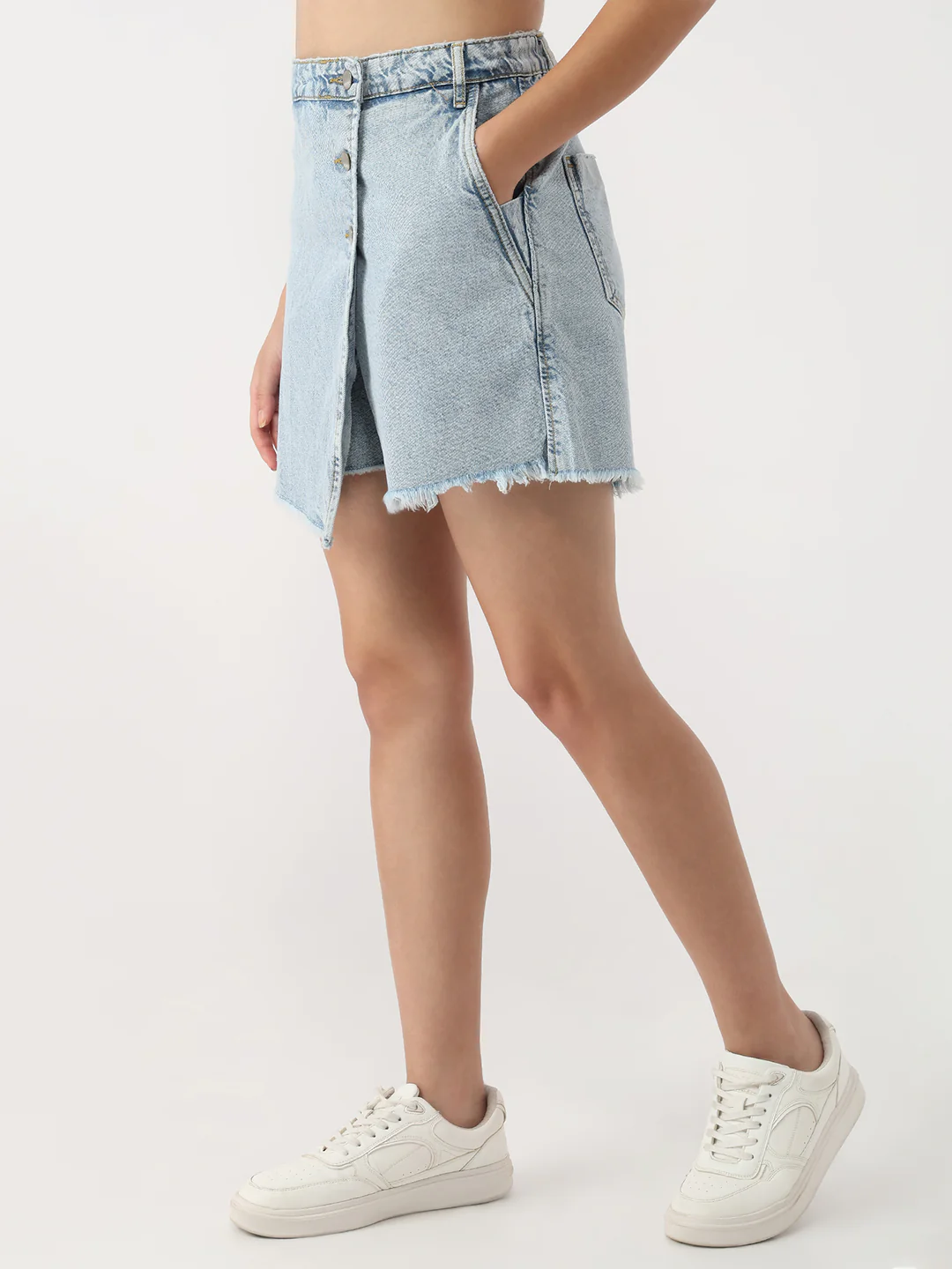 Women Light Blue Skort - Image 4
