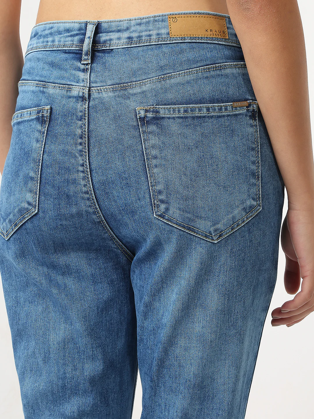 Women Light Blue Sky High Skinny Jeans - Image 6