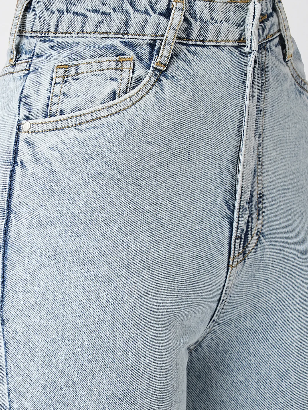 Women Light Blue Slim Straight Jeans - Image 5