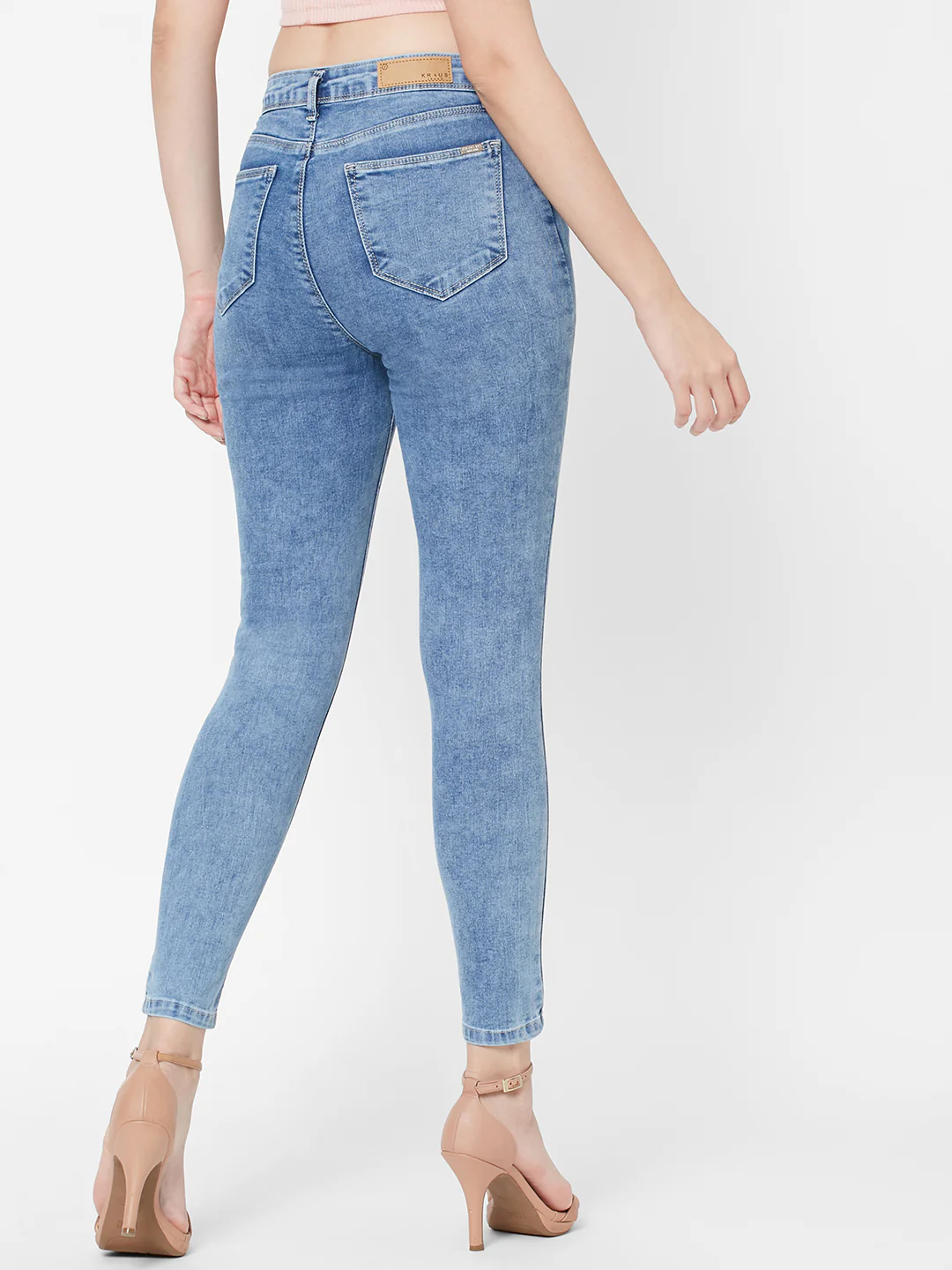 Women Light Blue Super High-Rise Super Skinny Jeans - Image 3