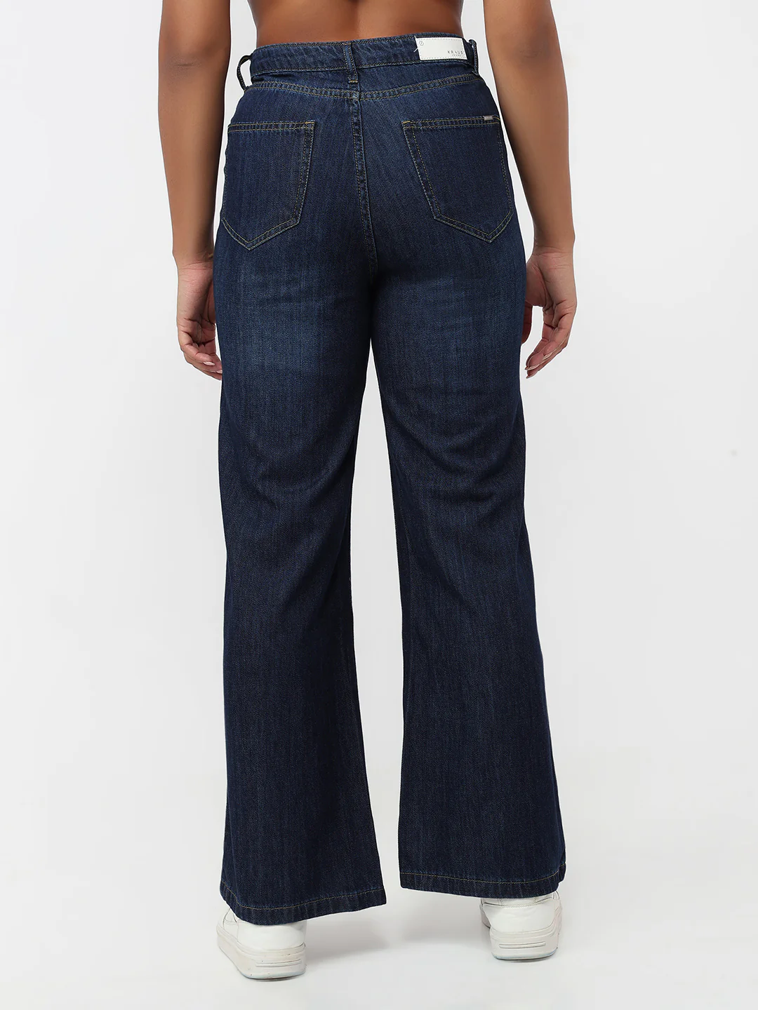Women Blue Super Wide Leg Jeans - Image 3