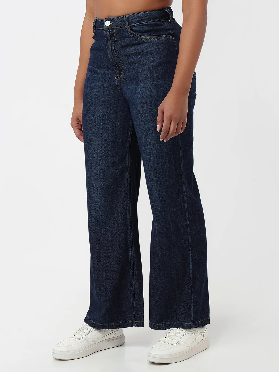 Women Blue Super Wide Leg Jeans - Image 8