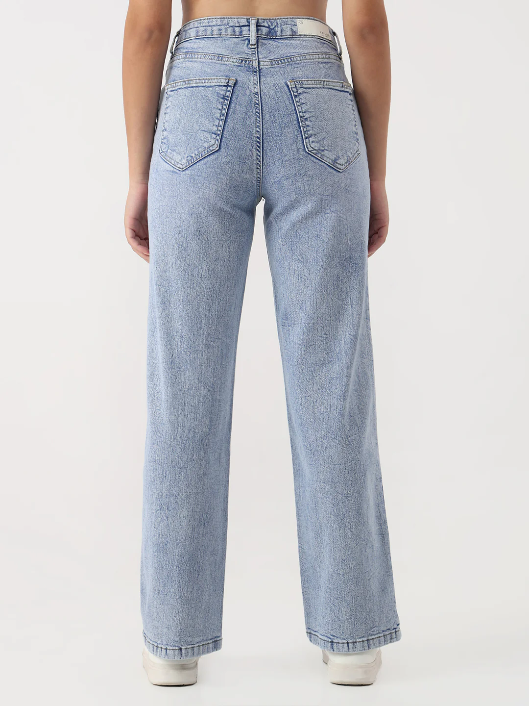 Women Light Blue Wide Leg Jeans - Image 3