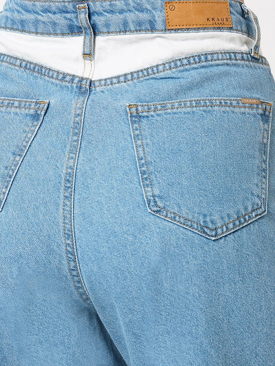 Women Light Blue Wide Leg Jeans - Image 5