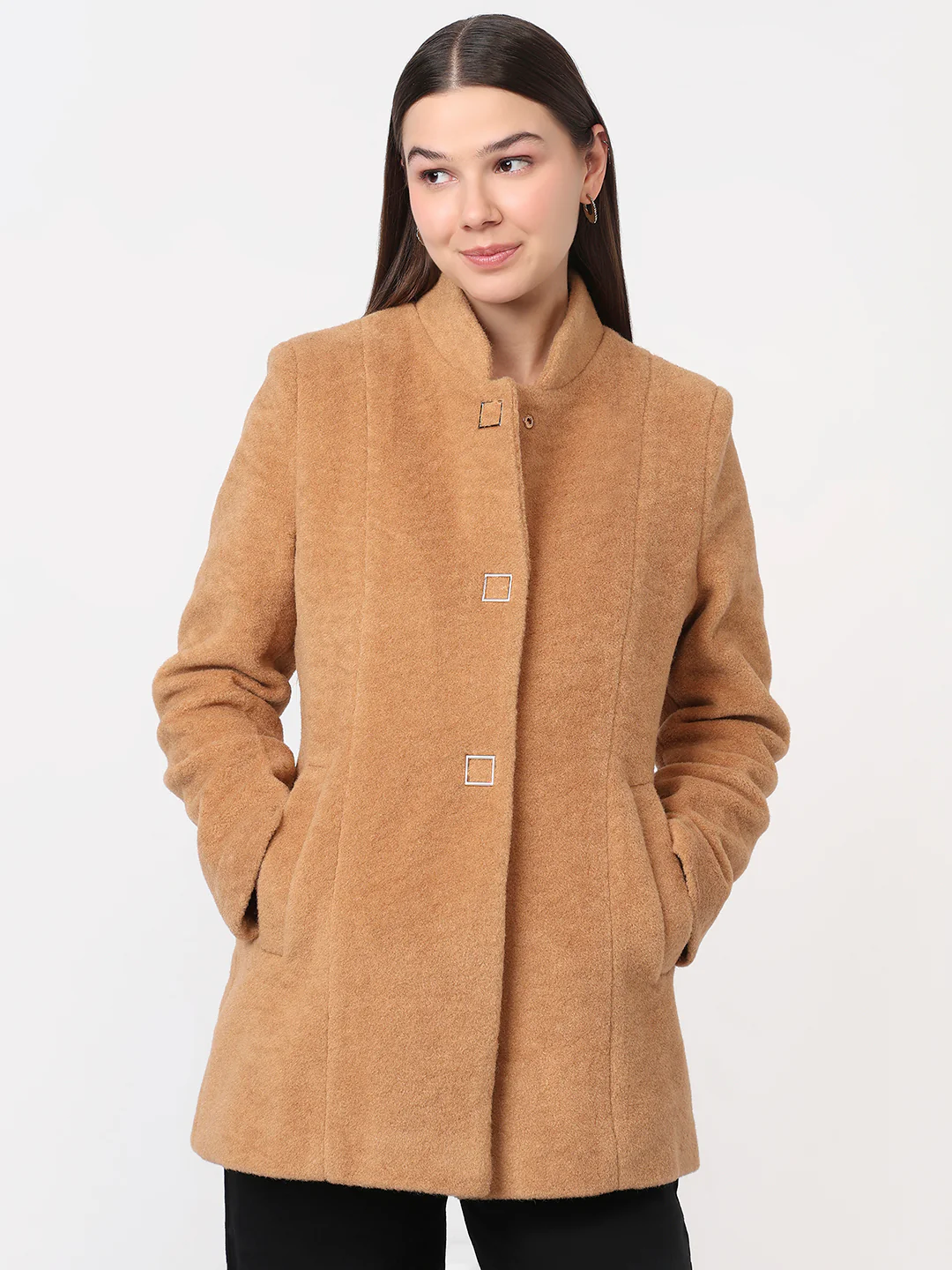 Women Light Brown Coat - Image 2