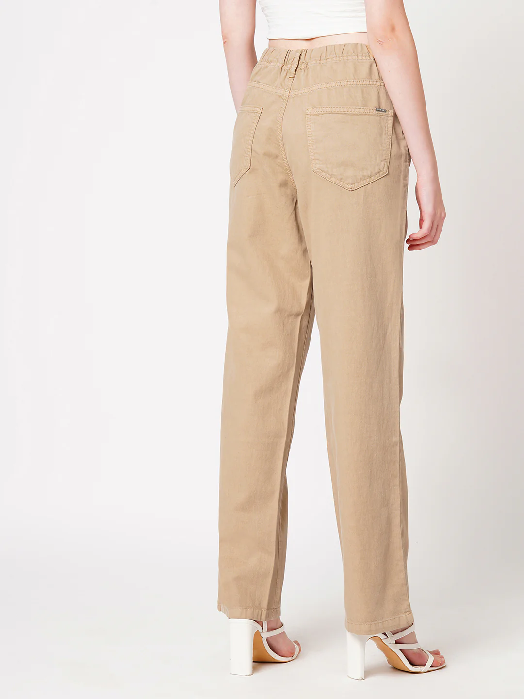 Women Light Brown High-Rise Straight Fit Jeans - Image 3