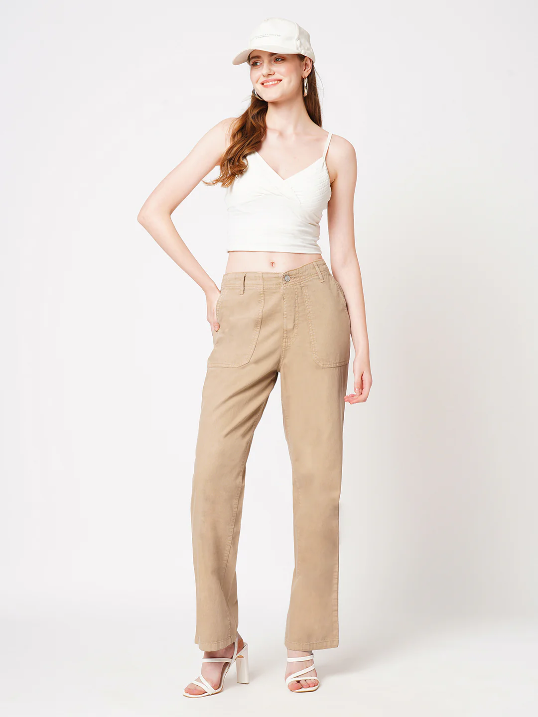 Women Light Brown High-Rise Straight Fit Jeans - Image 4