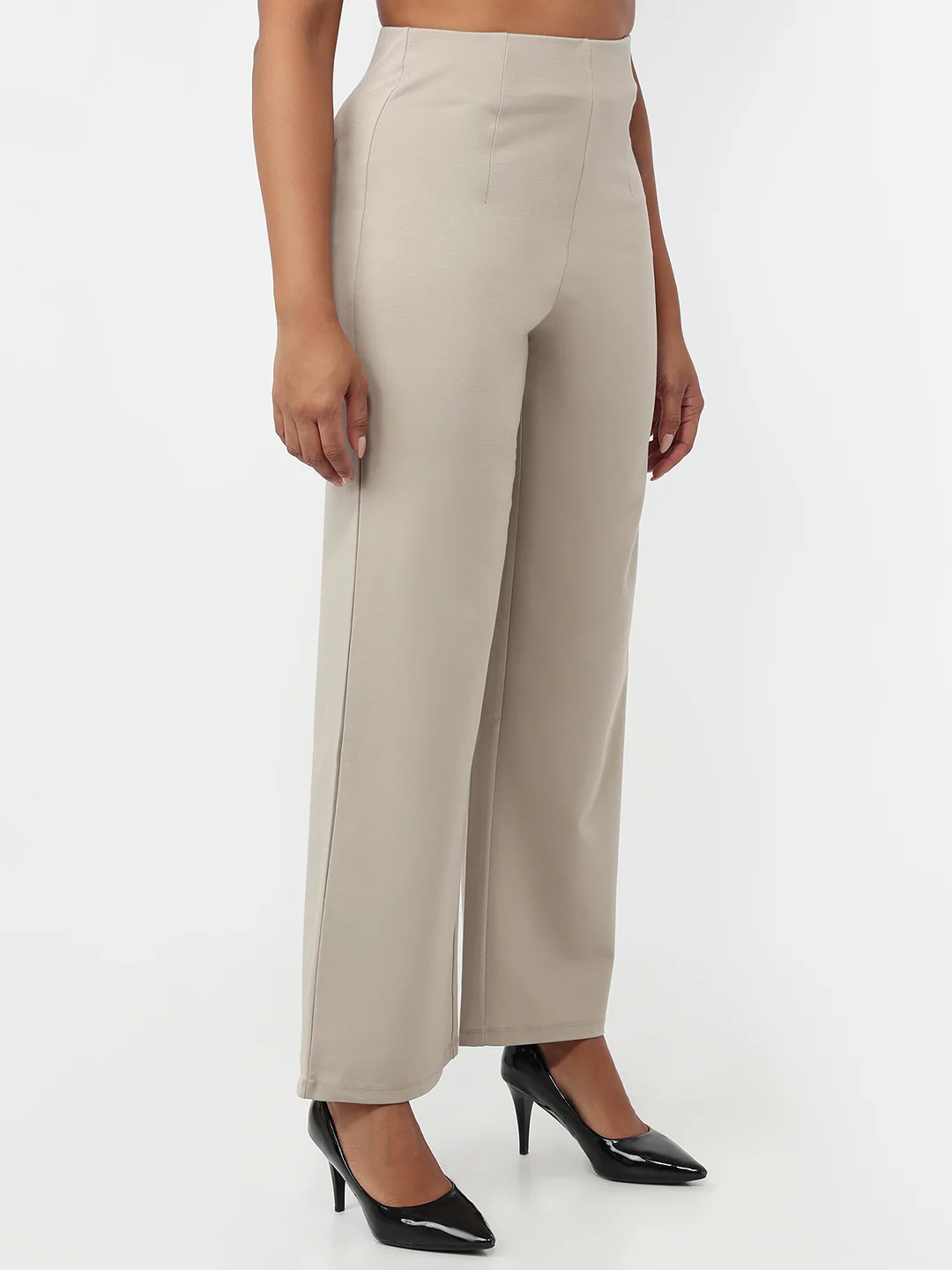 Women Light Fawn Wide Leg Treggings - Image 6
