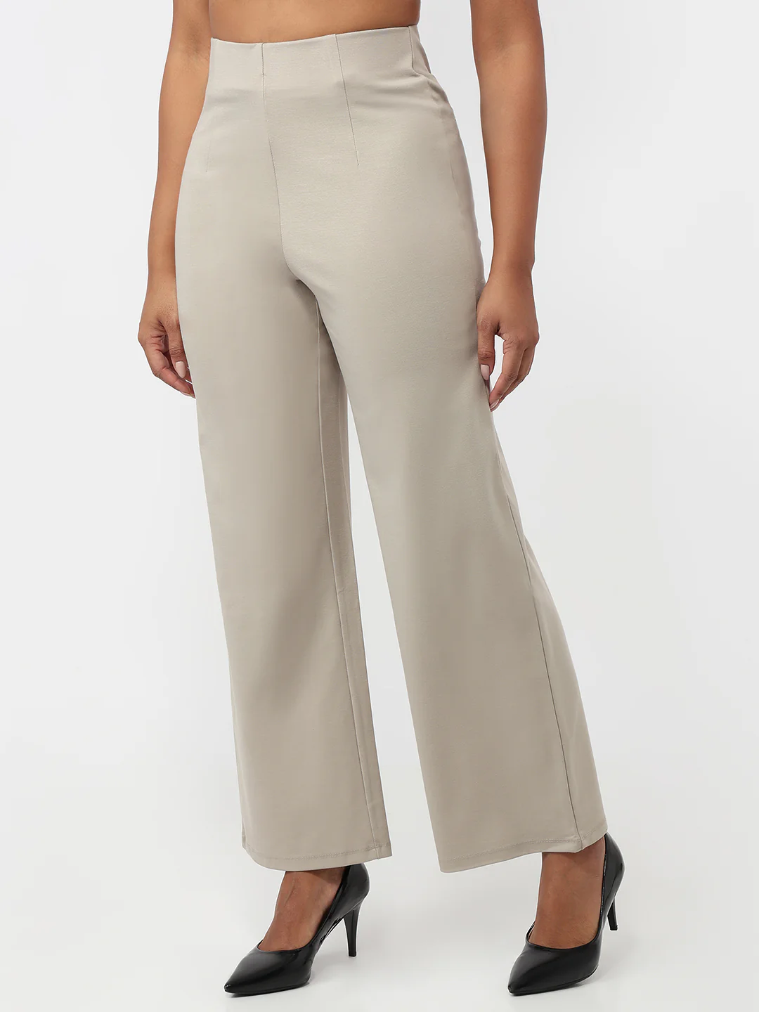 Women Light Fawn Wide Leg Treggings - Image 8