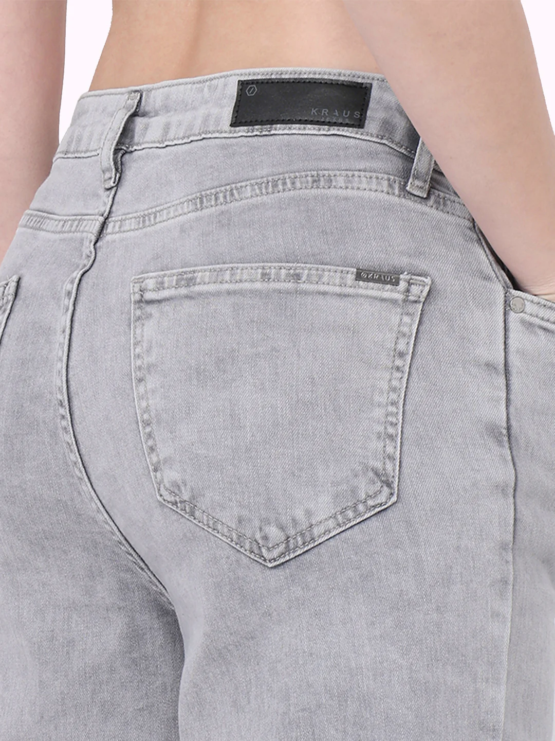 Women Light Grey High-Rise Wide Leg Jeans - Image 6