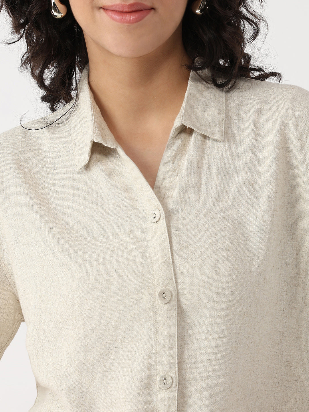 Women Light Natural Crop Shirt - Image 5