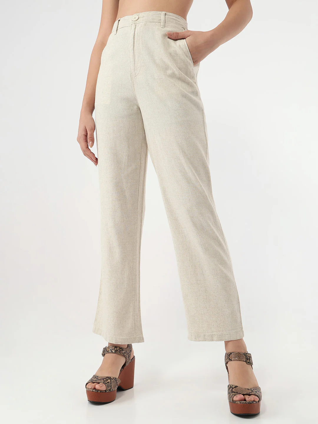 Women Light Natural Loose Straight Fit Korean Pants - Image 2