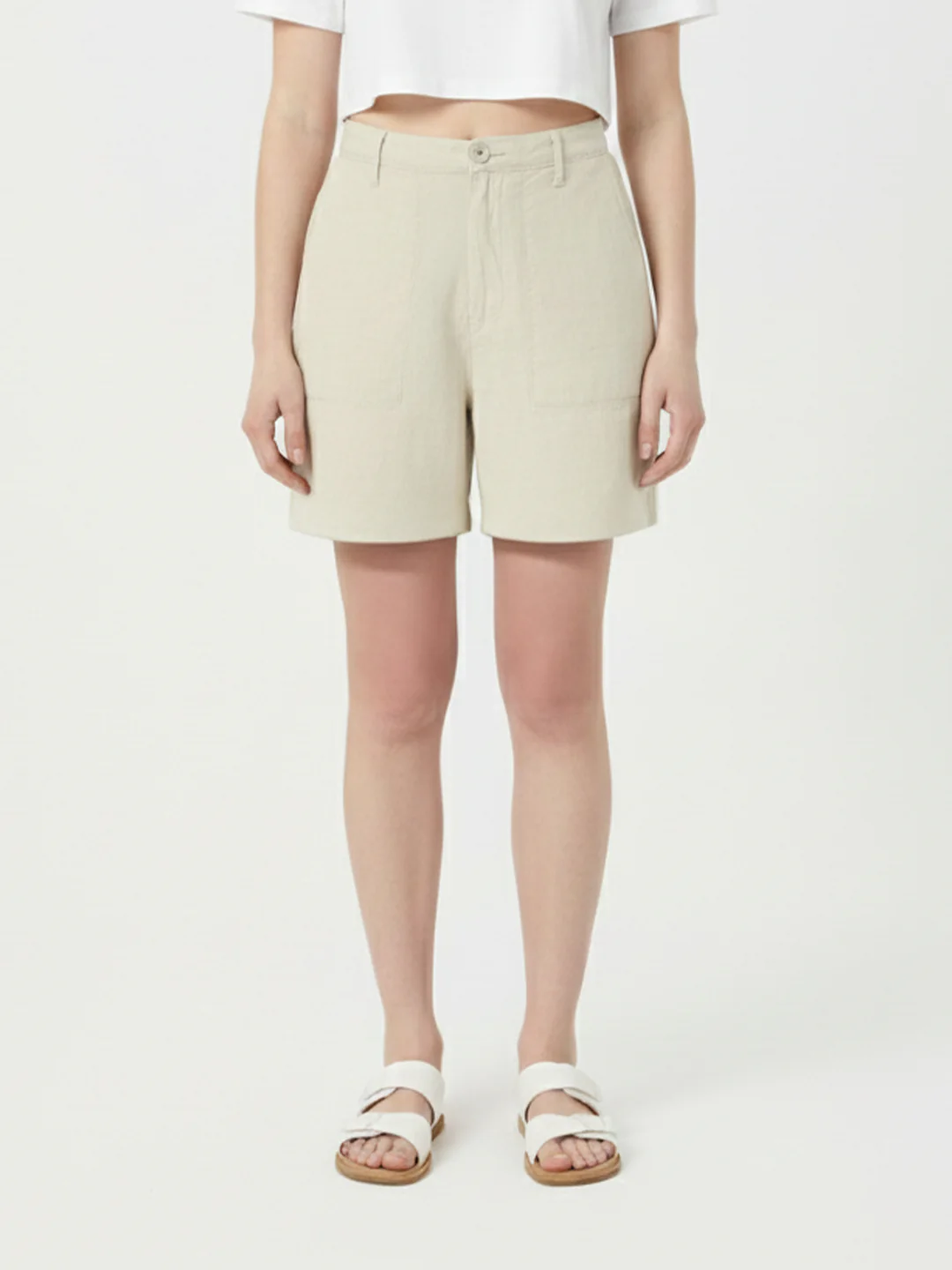 Women Light Natural Mid-Rise Shorts - Image 2