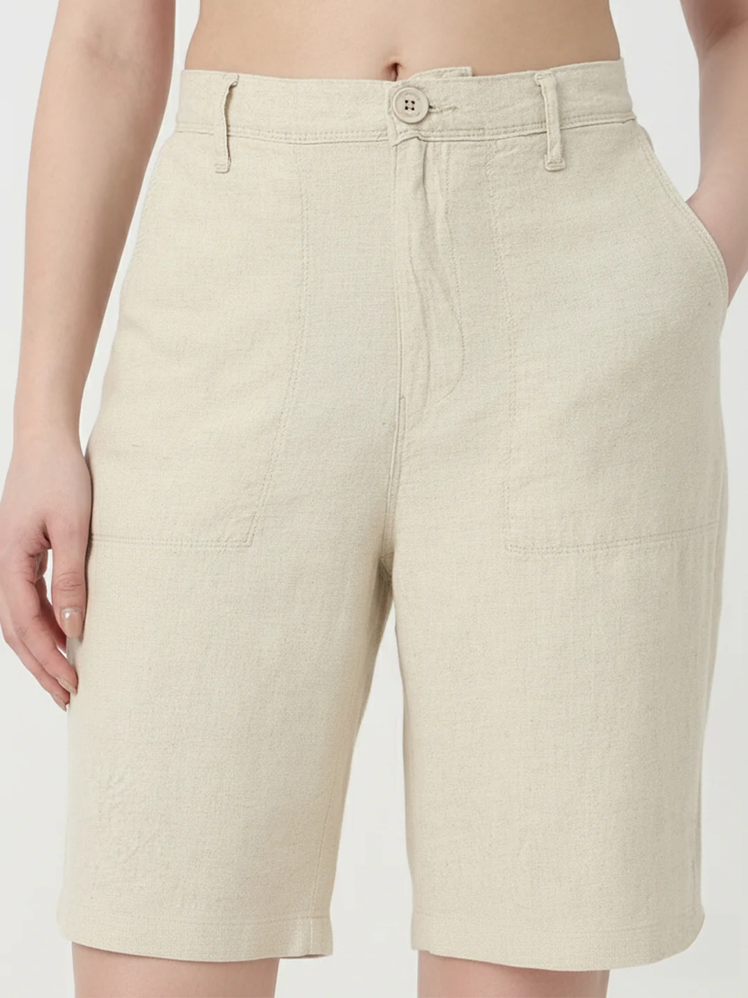 Women Light Natural Mid-Rise Shorts - Image 5