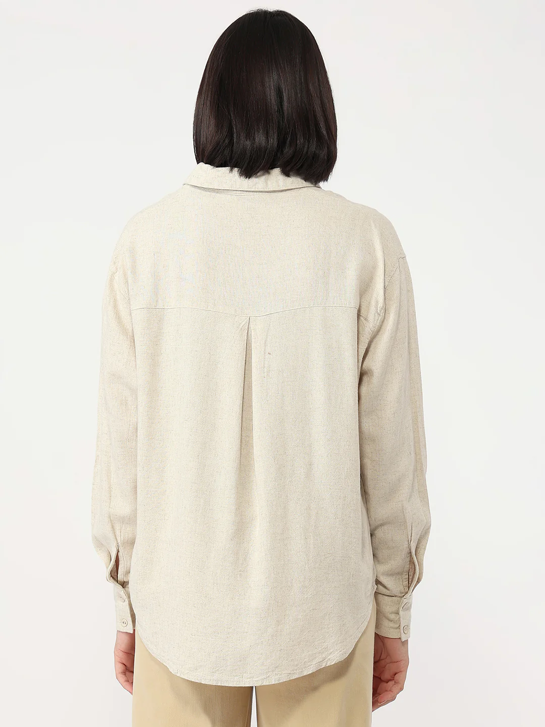 Women Light Natural Slim Oversized Shirt - Image 2
