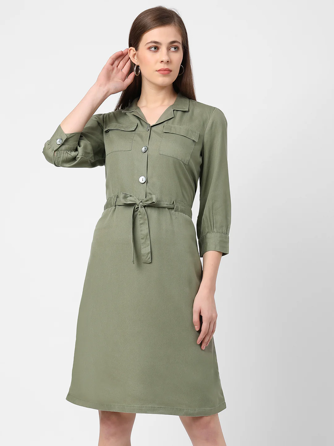 Women Light Olive Dress - Image 2