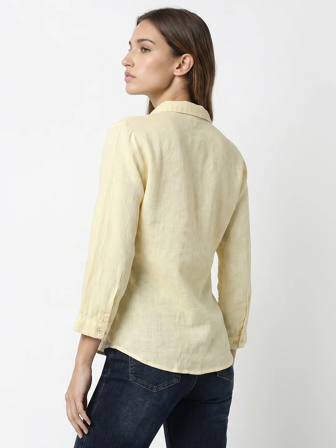 Women Light Yellow Shirt - Image 3