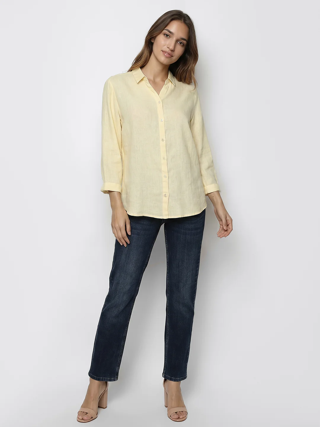 Women Light Yellow Shirt - Image 4