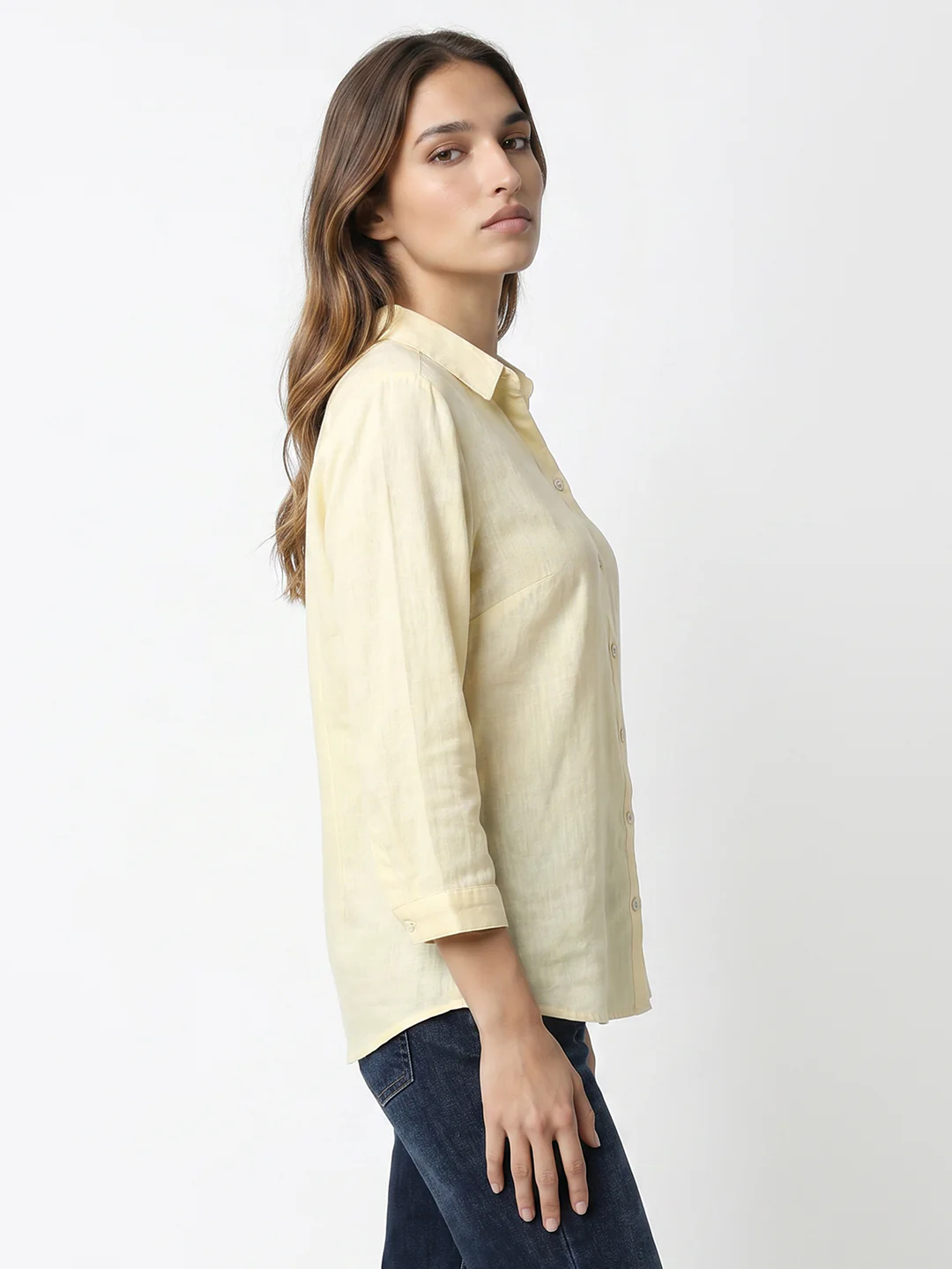 Women Light Yellow Shirt - Image 5