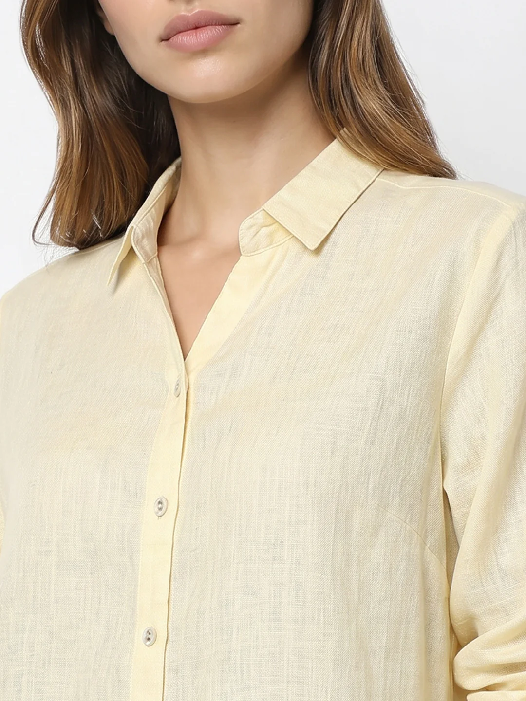 Women Light Yellow Shirt - Image 6