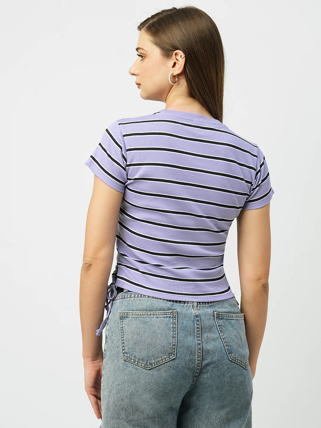 Women Lilac Crop T-Shirt - Image 3